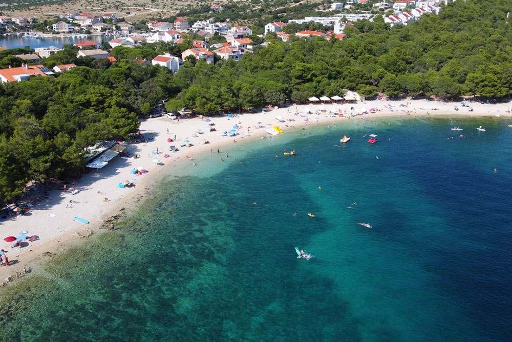 Aerial view of the main Šimuni Beach